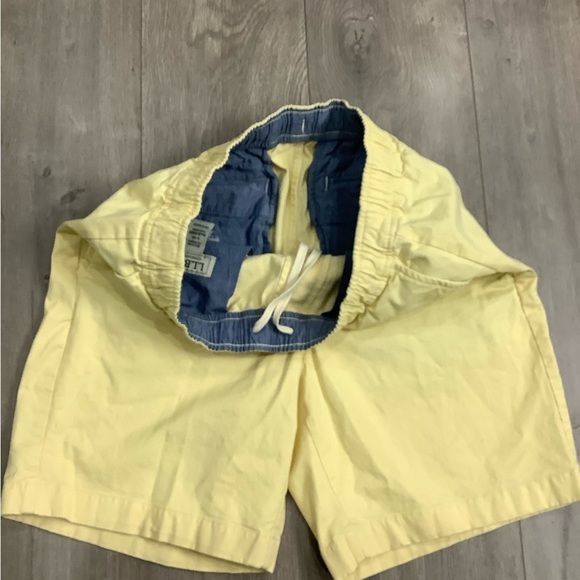 Men's L.L. Bean Medium 32 - 34 Shorts Yellow Chino Khakis Stretch Elastic Waist - Picture 4 of 8